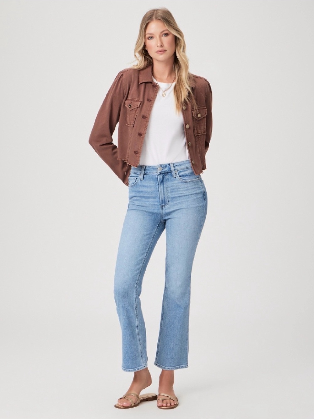 EUC Paige Claudine High Rise Ankle Flare Jeans in Persona